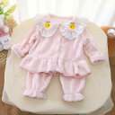 子供用パジャマ 秋冬 上下セット 女の赤ちゃん フランネル かわいい ルームウェア 長袖 厚手 80 90 100 ピンク系
