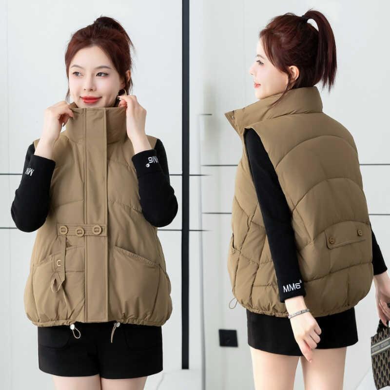 ベスト レディース ショート丈 秋冬 中綿入り 立襟 婦人服 トップス ファッション あったか 防寒 ゆっ..