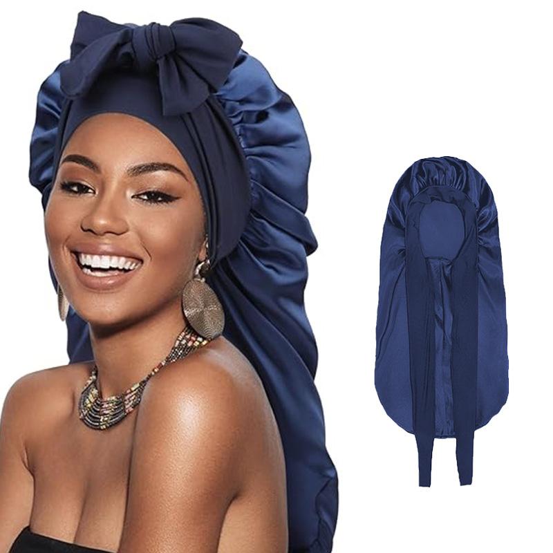 ナイトキャップ レディース ヘアケアキャップ シルク サテン ロングヘア 就寝用 帽子 摩擦防止 抜け毛..