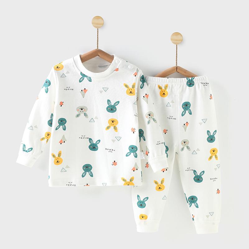 子供用インナー 上下セット ベビー 女児 男児 綿100％ パジャマ 春秋 冬 長袖 トップス ズボン 66cm 73cm 80cm 90cm 100cm 110cm かわいい ルームウェア 部屋着