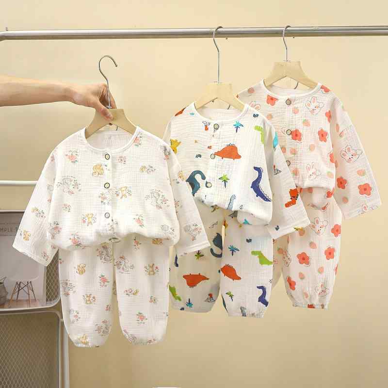 子供用パジャマ 上下セット 綿100％ ガーゼ ルームウェア ベビー服 男の子 女の子 春夏秋冬 アニマル柄 かわいい 80 90 100 110 120 130 140 150