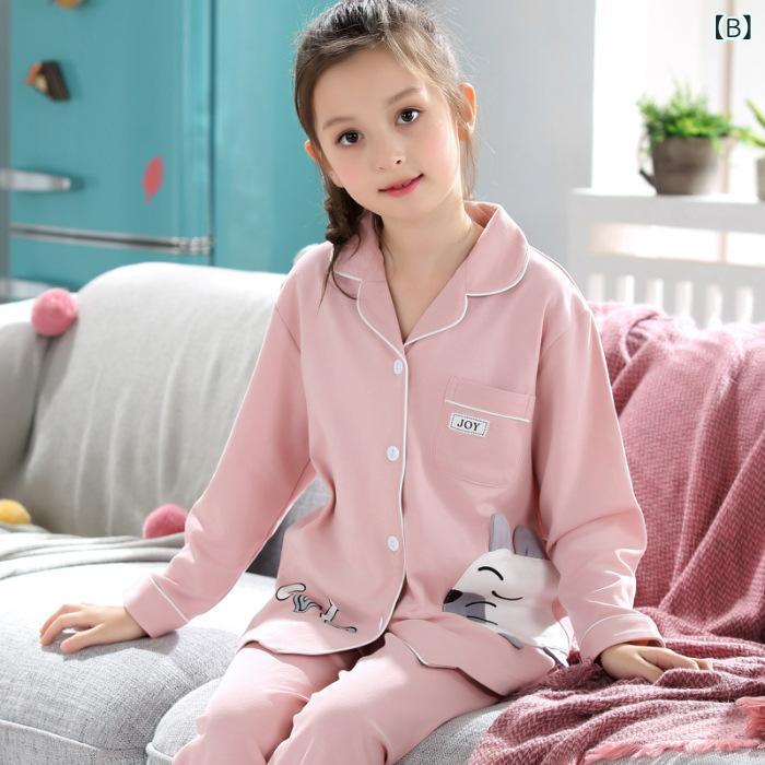 子供用パジャマ 女の子 綿100% 薄手 キッズルームウェア 上下セット 春秋 かわいい ガールズ 女児 8歳以上 中大童 140cm以上 3