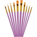 筆 絵の具 筆 画材 10本セット 油筆 水彩筆 アクリル筆 平筆 丸筆 ナイロン毛 短毛筆 大人用・子供用サイズ