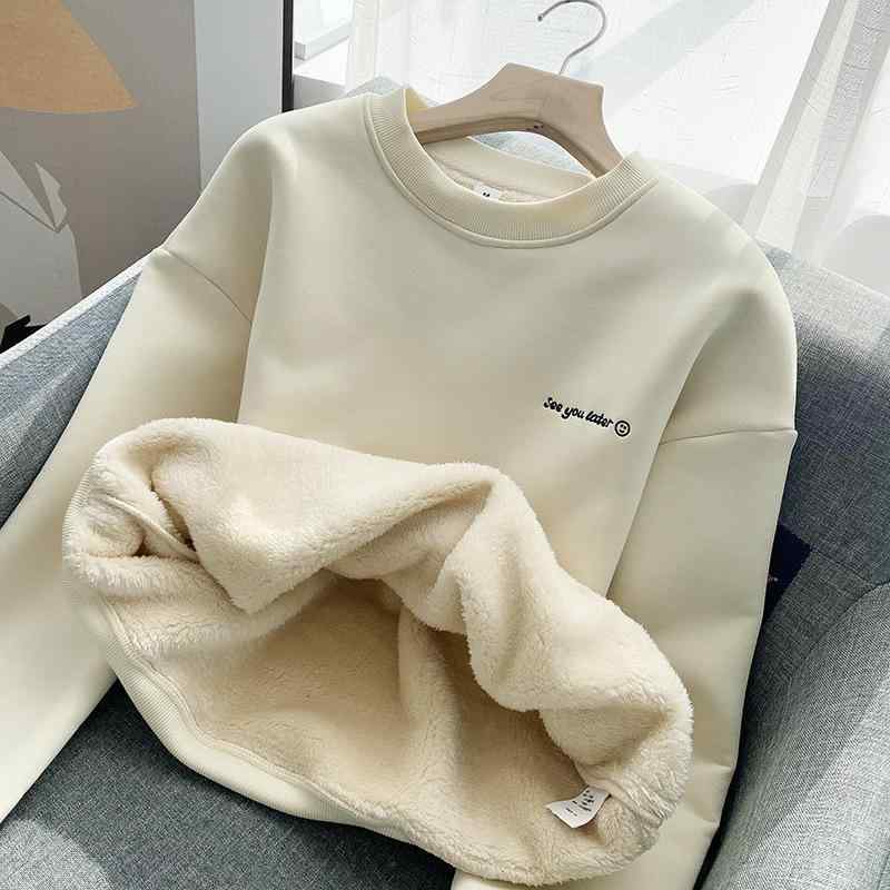 スウェット レディース 裏起毛 あったか トレーナー 秋冬 ラウンドネック トップス 長袖 刺繍 ゆったり 灰色