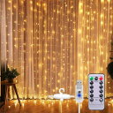 LED カーテンライト ジュエリーライト フェアリーライト イルミネーション カーテン 3m*3m 300led電球 USB給電式 8 点滅パターン 室内 遠くからでもカンタン操作 ストリングス リモコン操作 カー(3)