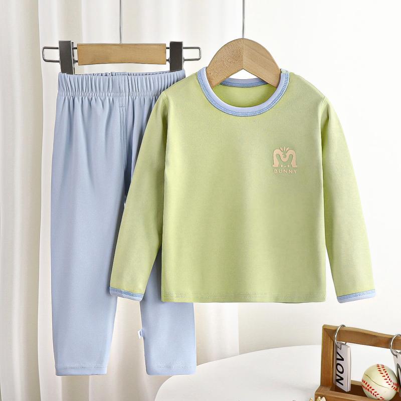 子供用パジャマ 秋冬 上下セット 部屋着 赤ちゃん 男の子 女の子 あったか かわいい 草緑 クリーム色 スカイブルー ラベンダー 80 90 100 110 120 130 140 150 160 170cm