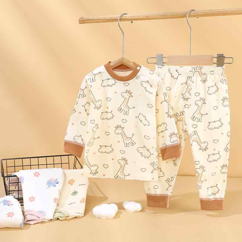 子供用インナー 上下セット ベビー服 春秋 冬 綿100％ 長袖 パジャマ 部屋着 80cm 90cm 100cm 110cm 12..