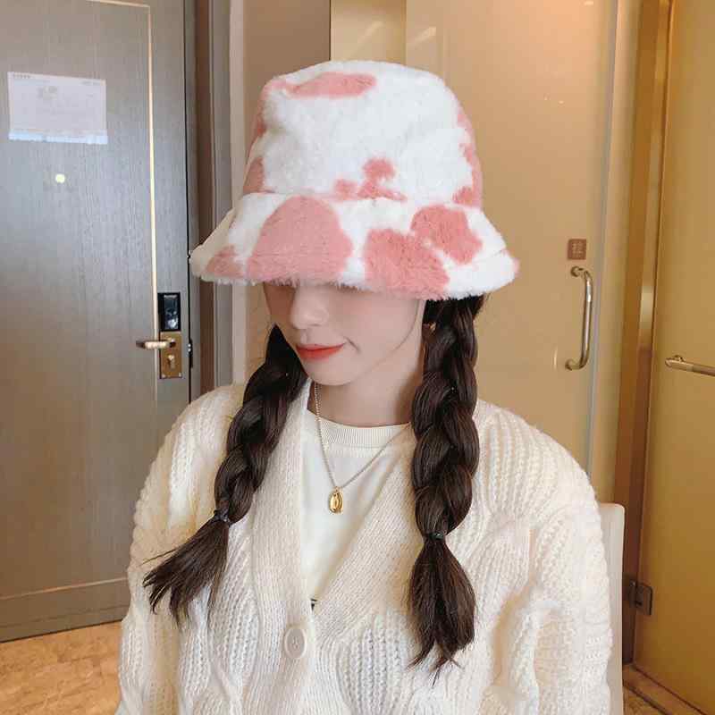 Knit Hat - 帽子 レディース 秋冬 防寒 あったか バケットハット 漁夫帽 ウール 小顔効果 ヒョウ柄 ふわふわ もこもこ かわいい おしゃれ