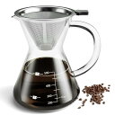 Love-KANKEI コーヒーサーバー コーヒードリッパー コーヒーカラフェセット プレゼント スポンジブラシ付属 耐熱ガラス ステンレスフィルター 2層メッ...