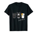ねこさん『ともだち』ハチワレ 黒猫 三毛猫【どうぶつフレンズ】フキゲンネコ 猫 動物 イラスト Tシャツ