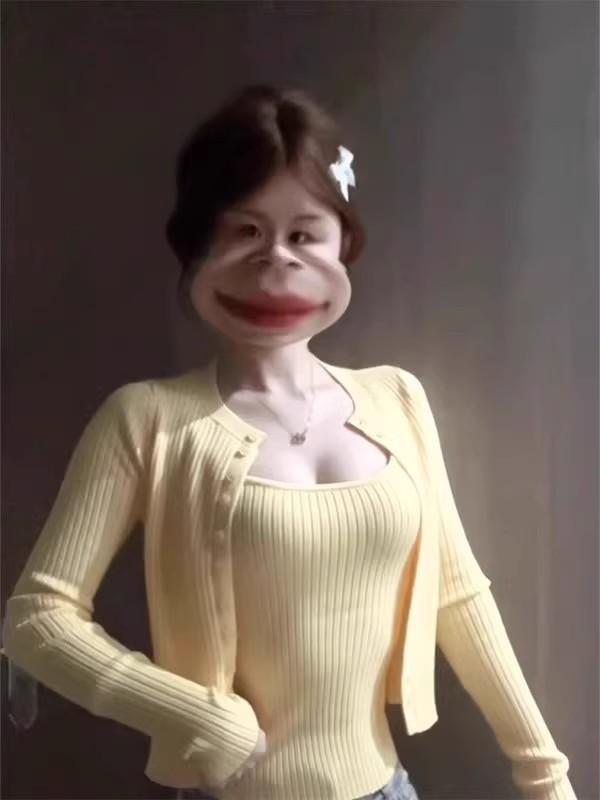 ニットカーディガン レディース アンサンブル 春秋 薄手 長袖 ショート丈 トップス 韓国風 スリム 伸縮性 イエロー ブルー パープル