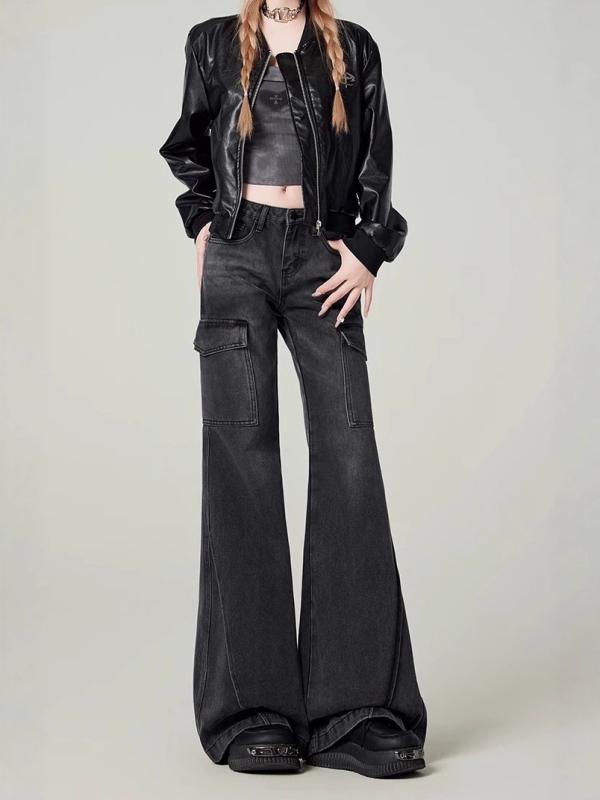 デニム レディース テーパード 黒 ブラック デニムパンツ ジーンズ ジーパン ワイド ゆったり ハイウエスト 美脚 スタイルアップ 脚長 無地 普段使い 通勤