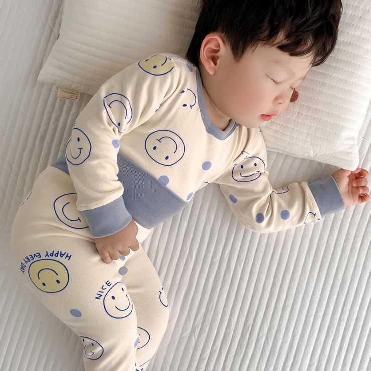 子供用パジャマ 上下セット ベビー キッズ 寝巻き 部屋着 赤ちゃん 新生児 乳幼児 高腰 腹巻付き かわいい 柔らかい あったか 秋冬