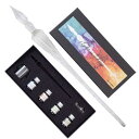 ZAIDEA ガラスペン ディップペン つけペン 4色 インクセット 国内検品 ペン置き インク セット 万年筆 プレゼント 贈り物