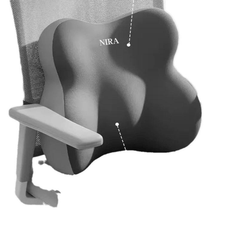 クッション 男女兼用 腰当て 人間工学 記憶綿 姿勢サポート オフィス チェア 車用 ポリエステル 黒 深空灰 マカロンブルー 桜ピンク