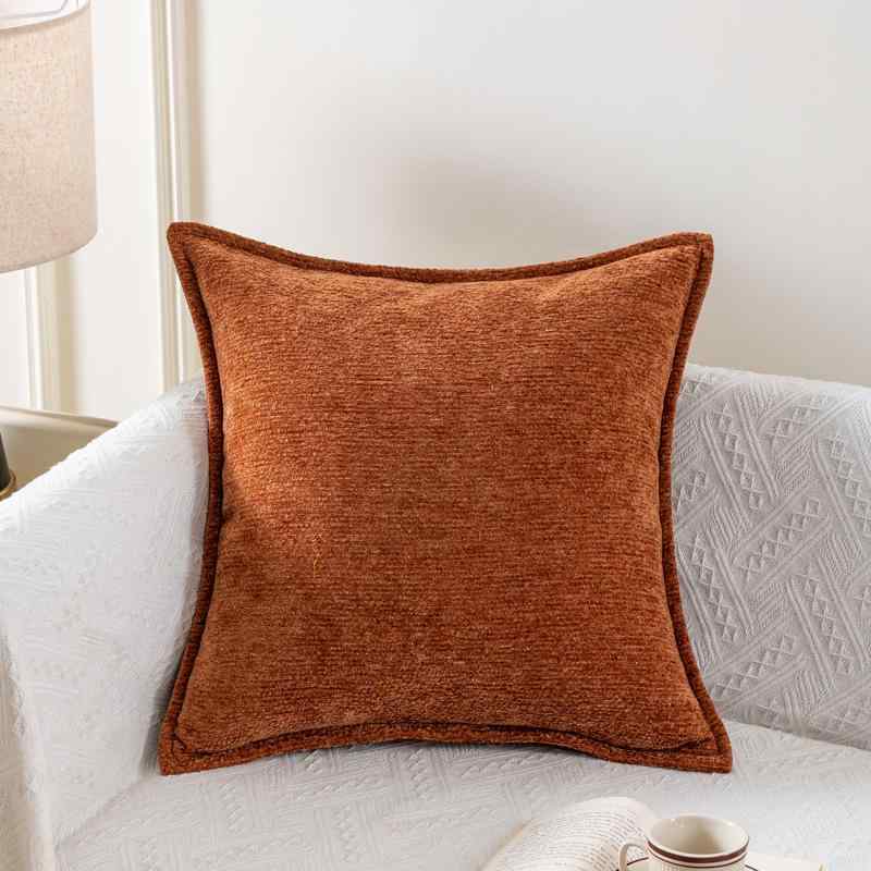 クッション カバー ソファ 抱き枕 寝室 ベッドルーム 無地 厚手 シェニール織 45 45cm カーキ 奶油白 ..