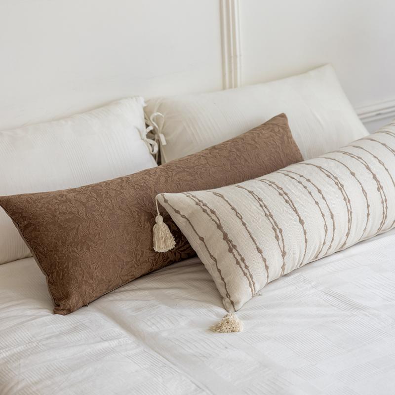 クッション 侘寂風 レディース 寝具 ストライプ 花柄 ソファ リビング ベッド 枕 腰枕 ポリエステル PP..