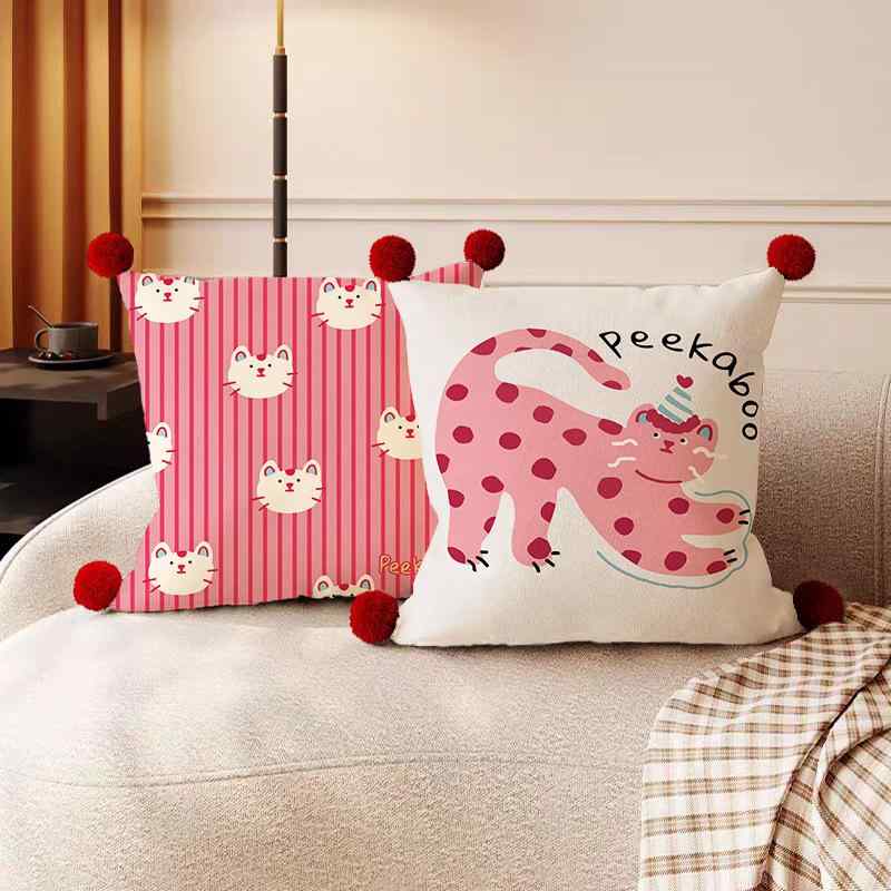 クッション レディース 水玉模様 猫 かわいい ぬいぐるみ ソファ リビング 寝室 ベッドルーム 背もたれ..