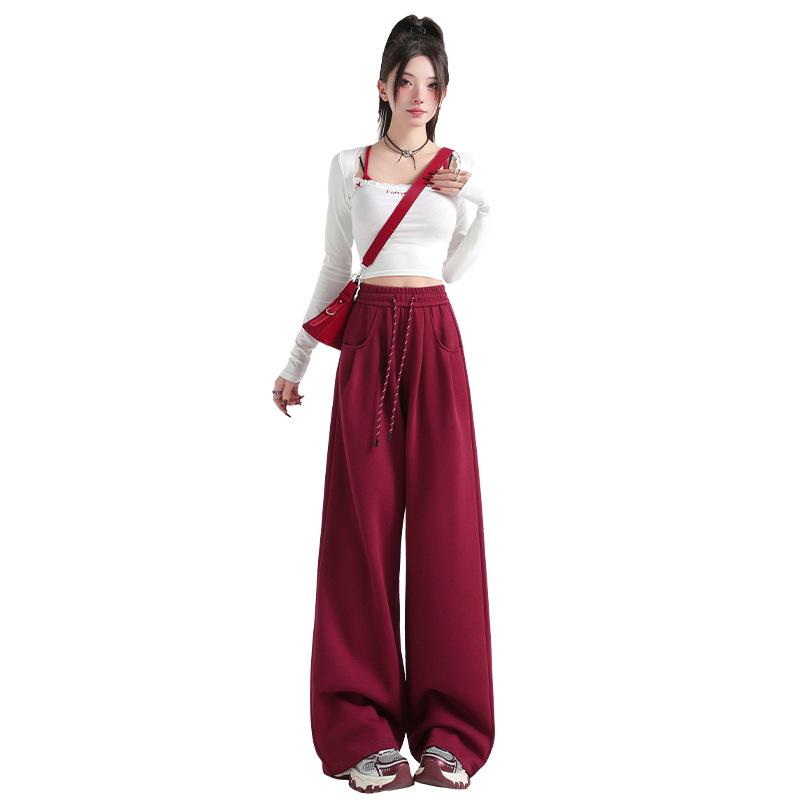 パンツ レディース ワイドパンツ 高見え 美脚 厚手 ゆったり ストレート ズボン 運動 スポーツ ルーム..