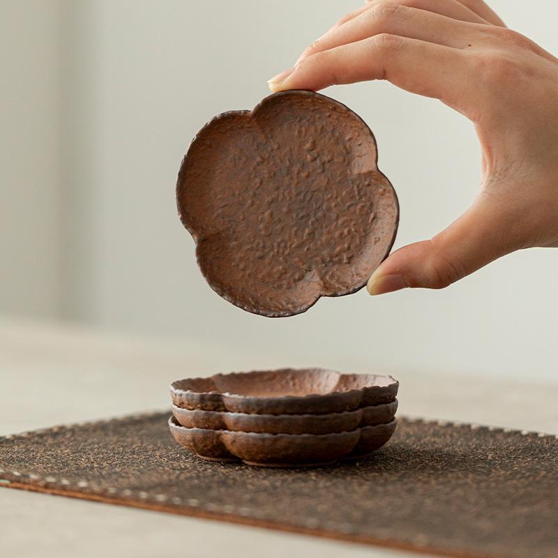 カップ コースター 粗陶 老岩泥 手作り 断熱 茶托 中華風 家庭用 茶器 陶器