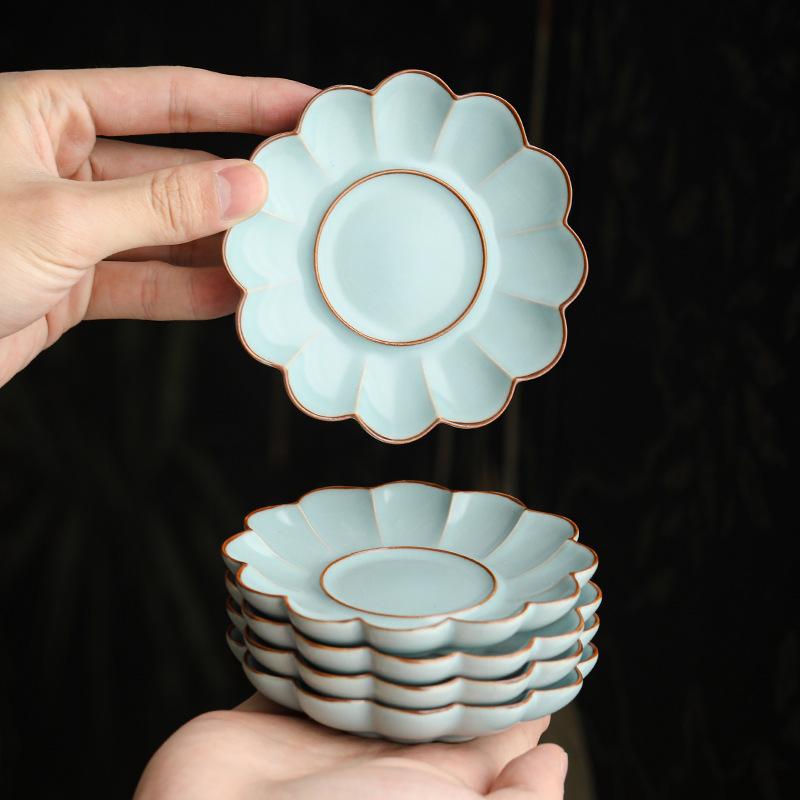 茶托 茶托マット 陶瓷 天青 月白 茶托 湯呑み用 コースター 断熱 防熱 家庭用