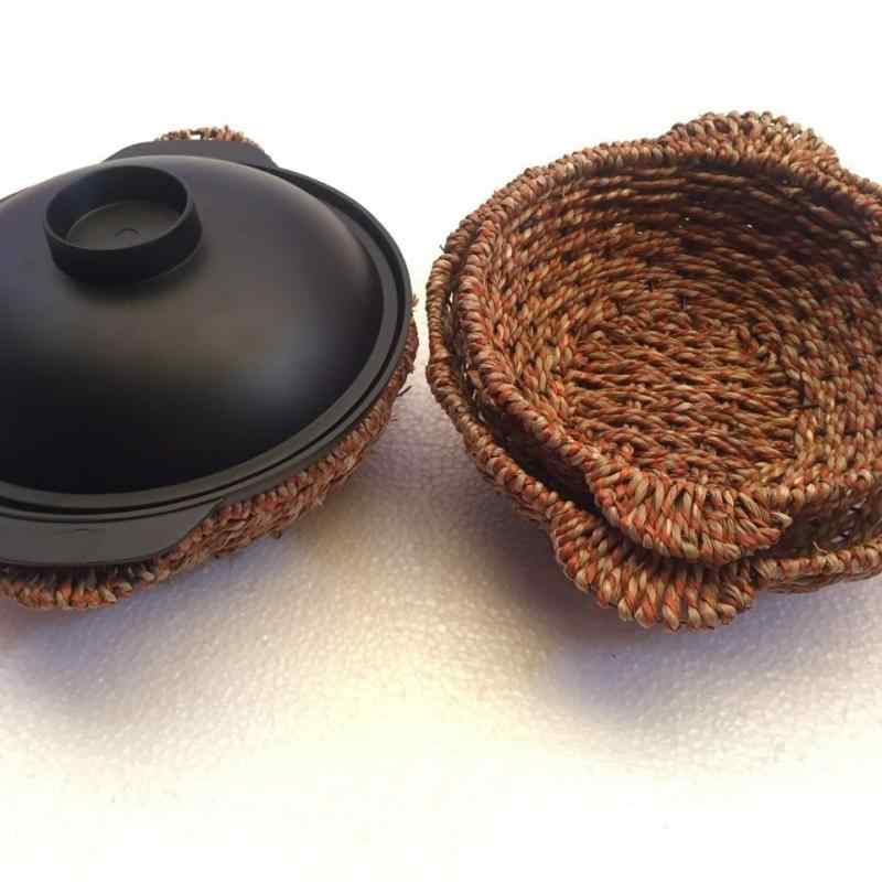 鍋敷き 草編み 鍋つかみ 砂鍋 鉄鍋 食器 トレイ 断熱 パッド 業務用 円形 小さい 大きい