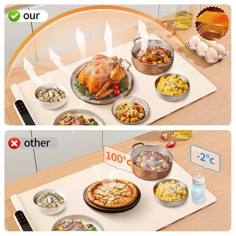 暖菜板 シリコン 折りたたみ式 保温マット ランチョンマット 鍋敷き 断熱マット テーブルマット 多機能 シンプル 無地 米白色 深藍色 淡黒色