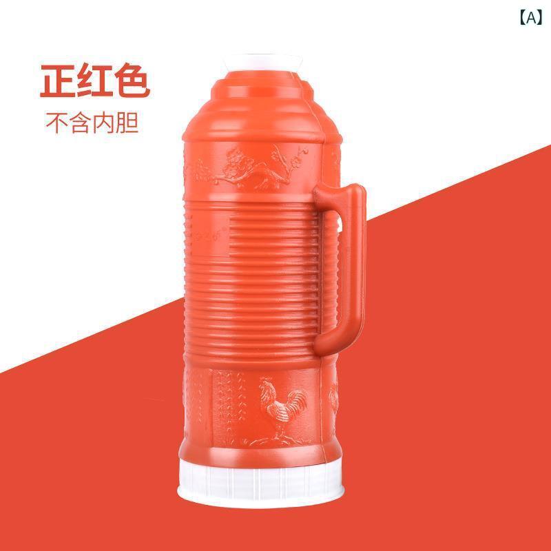 保温瓶 レトロ 魔法瓶 ガラス 2L 金鶏 梅の花 直流 レッド グリーン ブルー