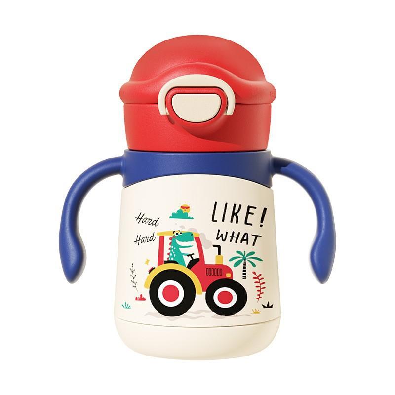 ベビー 用品 ストロー マグ ステンレス 保温 保冷 カップ ハンドル 付き 280ml 350ml 吸い口 V字 丸穴 ..