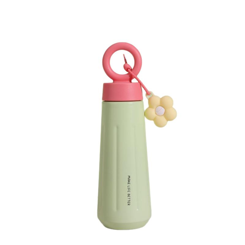 水筒 レディース メンズ 316ステンレス製 魔法瓶 保温 保冷 450ml 携帯用 真空断熱 花びらモチーフ ス..