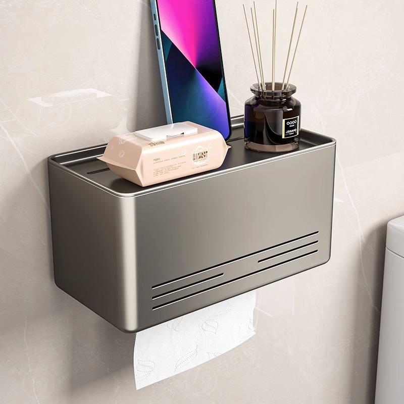 トイレットペーパーホルダー 防水 壁掛け 浴室 トイレ ロールペーパー ボックス ティッシュ ペーパー ..
