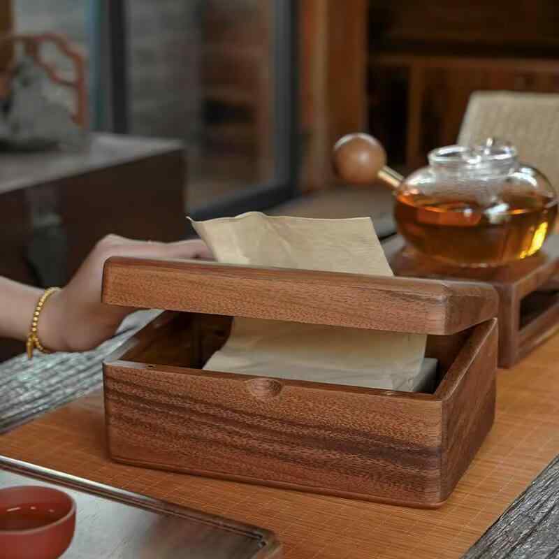 ティッシュボックス 木製 胡桃木 おしゃれ 北欧風 インテリア雑貨 正方形 長方形 リビング ダイニング ..