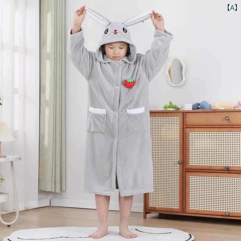バスローブ キッズ 子供用 秋冬 フード付き 吸水速乾 柔らかい サンゴフリース ル...