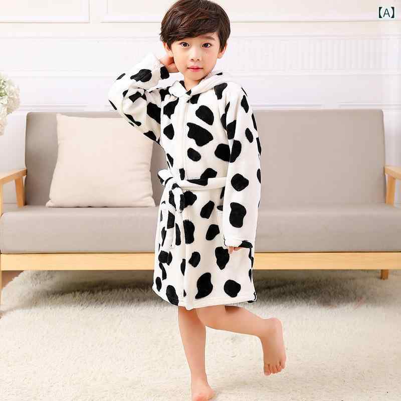 子供服 バスローブ 男女兼用 ベビー フランネル 連帽 厚手 アニマル柄 ドット柄 ヒョウ柄 スター柄 ルームウェア ホームウェア 100cm 110cm 120cm 130cm 140cm 2