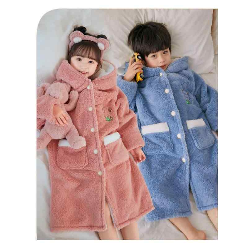 子供用バスローブ キッズ ベビー フランネル コーラルベルベット 秋冬 厚手 ルームウェア 寝巻き 男の..