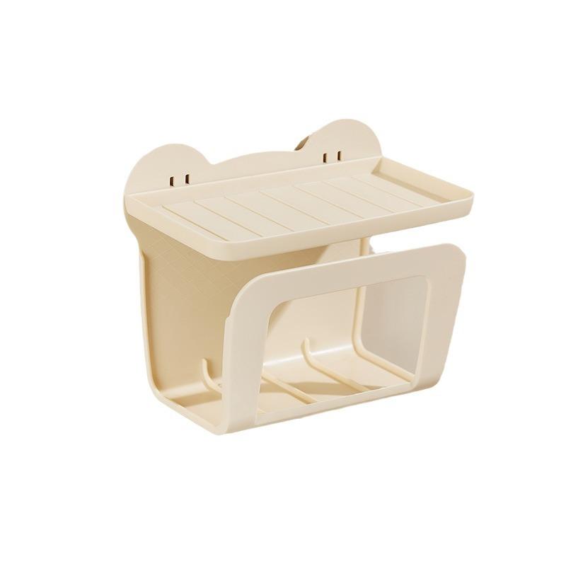 トイレットペーパー ホルダー 壁掛け 湿ティッシュ 収納ケース キッチン トイレ ペーパータオル ラック ミルキーホワイト