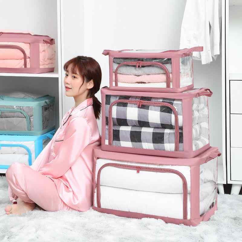 収納ケース レディース メンズ 折りたたみ 衣類収納ボックス 透明 大容量 防塵 防湿 持ち運び 部屋 クローゼット ベッド下