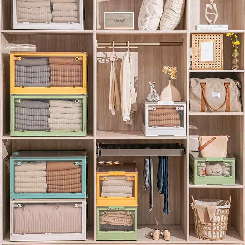 収納ケース レディース メンズ 折りたたみ キャスター付き プラスチック製 大容量 透明 衣類 おもちゃ ..