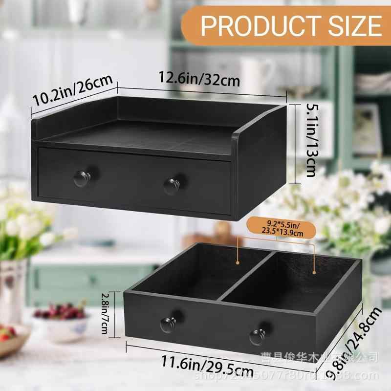 木製収納ボックス コーヒーカプセル収納ケース スクエア型 卓上収納ボックス 実木 蓋つき 引き出し式 ..