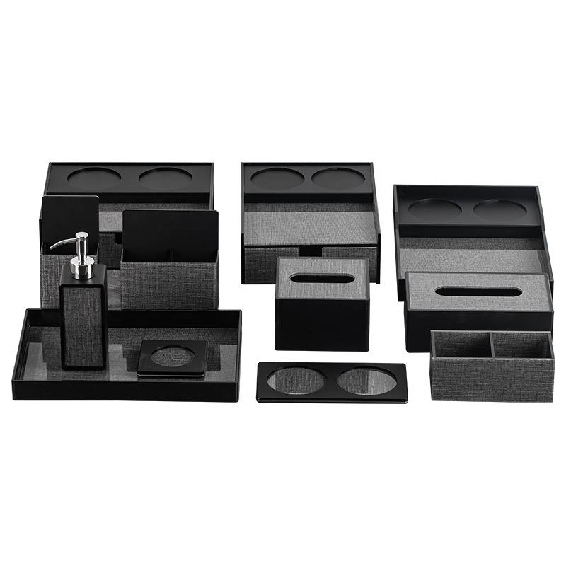 洗面用品収納ボックス アクリル製 歯ブラシホルダー 歯磨き粉 コップ 化粧品 整理整頓 ホテル 旅館 客..