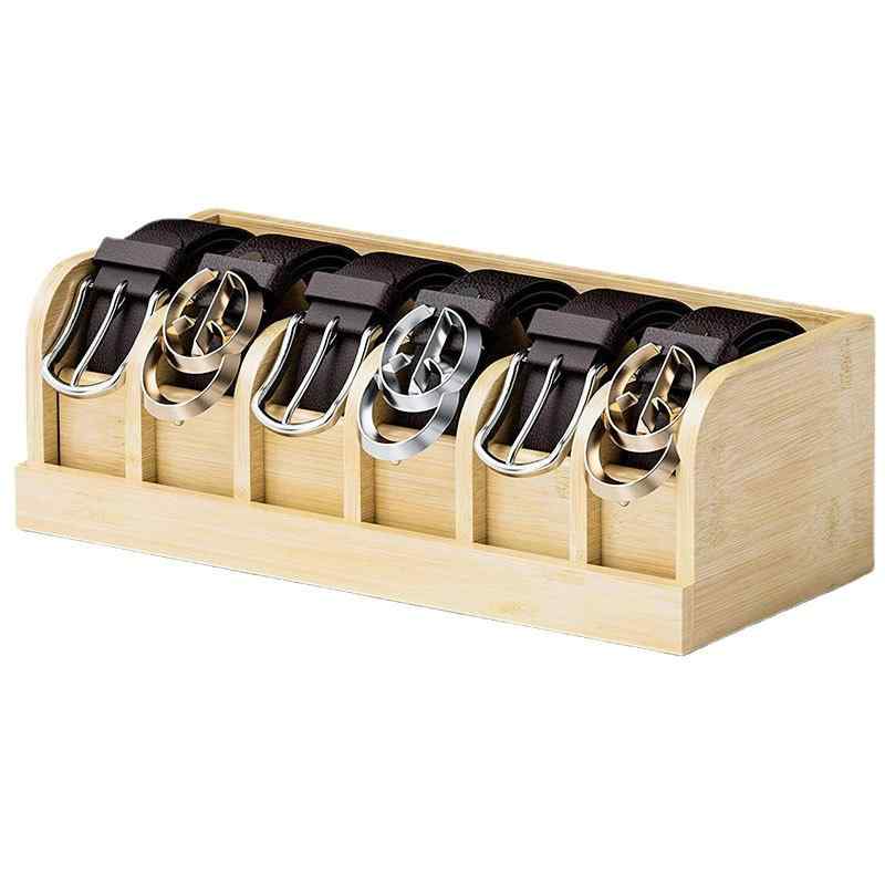 収納ケース メンズ 竹製 木製 ベルト収納 ディスプレイケース 小物入れ 竹木色 黒 白 35×15×11cm