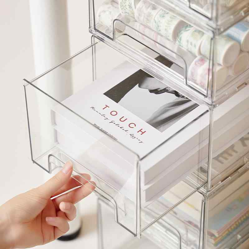 収納ケース レディース メンズ デスク収納 卓上収納 引き出し式 重ね置き 化粧品 小物 文具 事務用品 ..