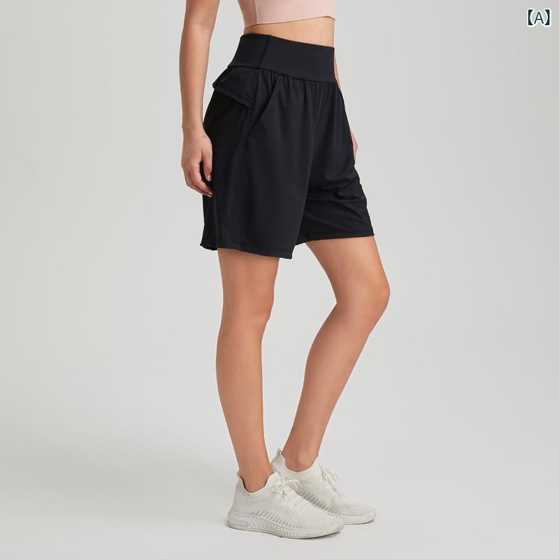 シャドーテールのヨガパンツ レディース スポーツ ショートパンツ 吸湿速乾 高腰 運動着 5分丈 短パン フィットネス トレーニング ルームウェア 普段使い ブラック グレー ブルー S M L XL｜アングル2