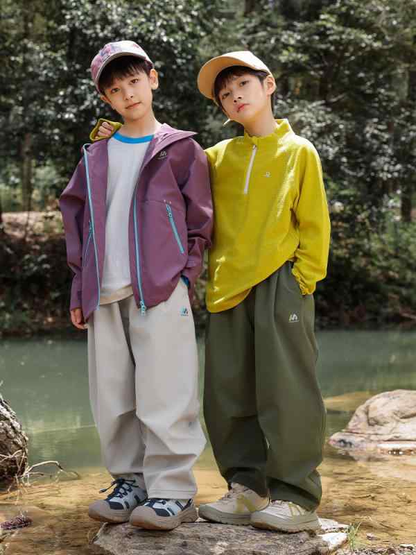 キッズ ズボン ナイロン製 アウトドアパンツ 直筒 登山用パンツ 春秋 中 круп Детская одежда, детская одежда 伸縮性 防風 撥水性 無地