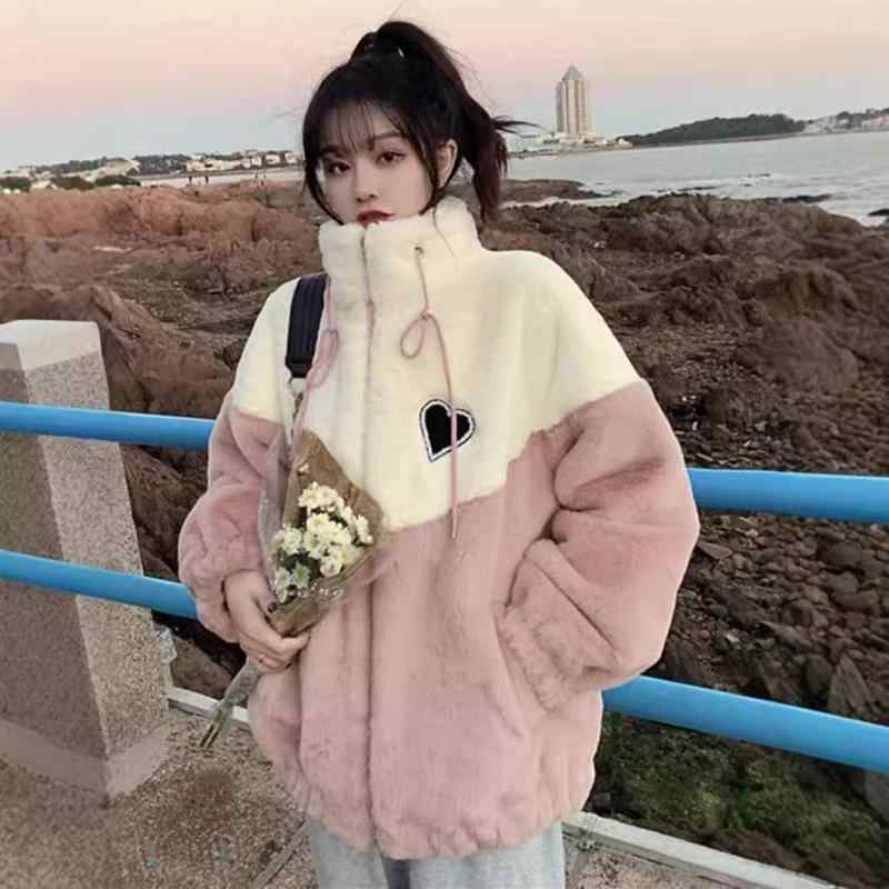 フリース レディース パーカー 秋冬 厚手 ボア 暖かい ゆったり 高襟 ピンク系 ブルー 韓国風 かわいい 通勤