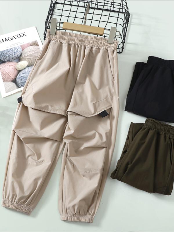 キッズ 長ズボン 男の子 速乾 スポーツパンツ 春夏 薄手 ゆったり カーゴパンツ ミリタリーパンツ 運動着 普段着 接触冷感 伸縮性 通気性 110cm 120cm 130cm 140cm 150cm 160cm 170cm