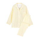 パジャマ レディース メンズ 純綿 ダブルガーゼ 長袖 ルームウェア 上下セット ストライプ柄 薄手 春夏 部屋着 寝間着 リラックスウェア