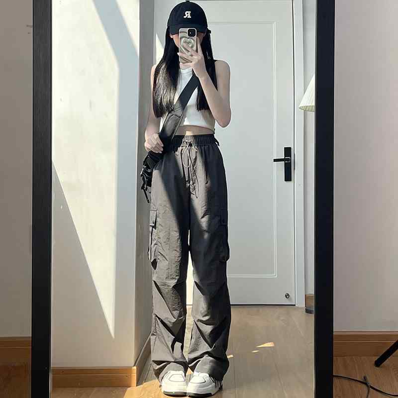 パンツ レディース 登山パンツ カーゴパンツ ワイドレッグパンツ ロングパンツ カジュアル 高機能 ゆったり 黒 ブラック グレー 灰色 アウトドア 春 無地