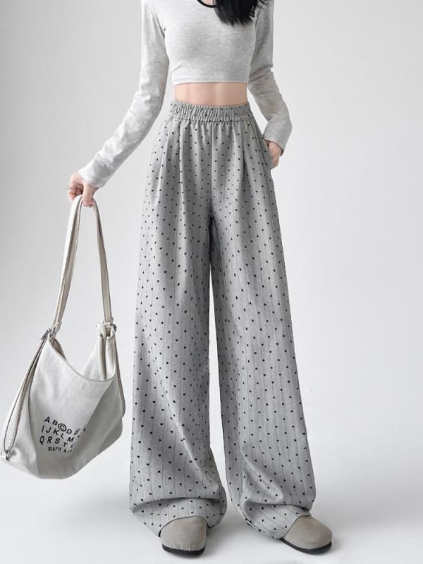 パンツ レディース 春夏 高身長 ワイドパンツ ポリエステル 粘胶繊維 ゆったり 高腰 植絨 美脚 スラックス 着痩せ 通勤 オフィス カジュアル グレー カーキ ブラック ダークグレー