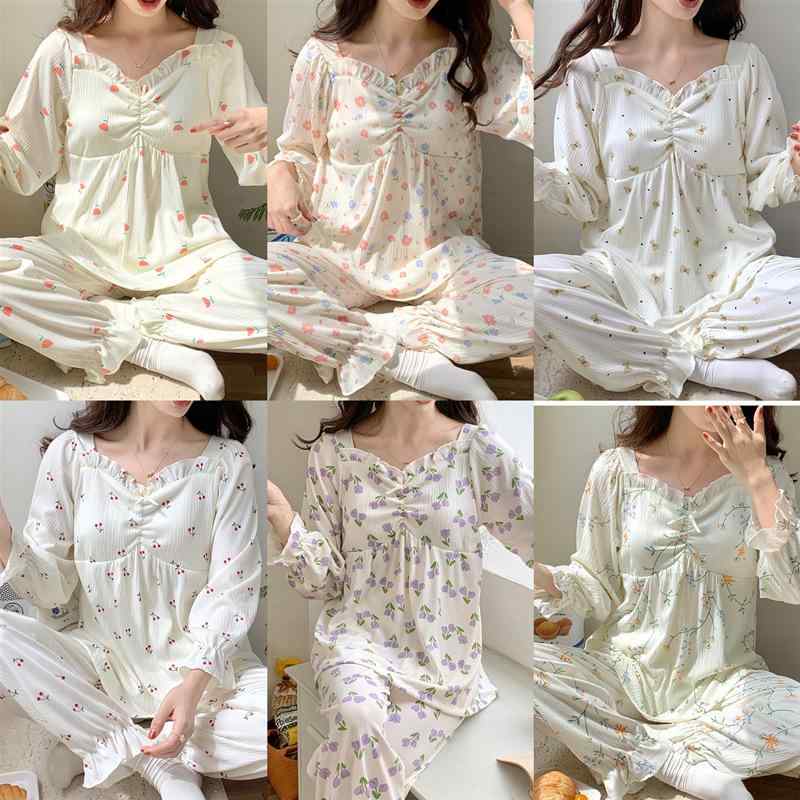 パジャマ レディース 春夏秋冬 セットアップ ノンワイヤーブラ付き ルームウェア 部屋着 泡泡棉 快適 ..